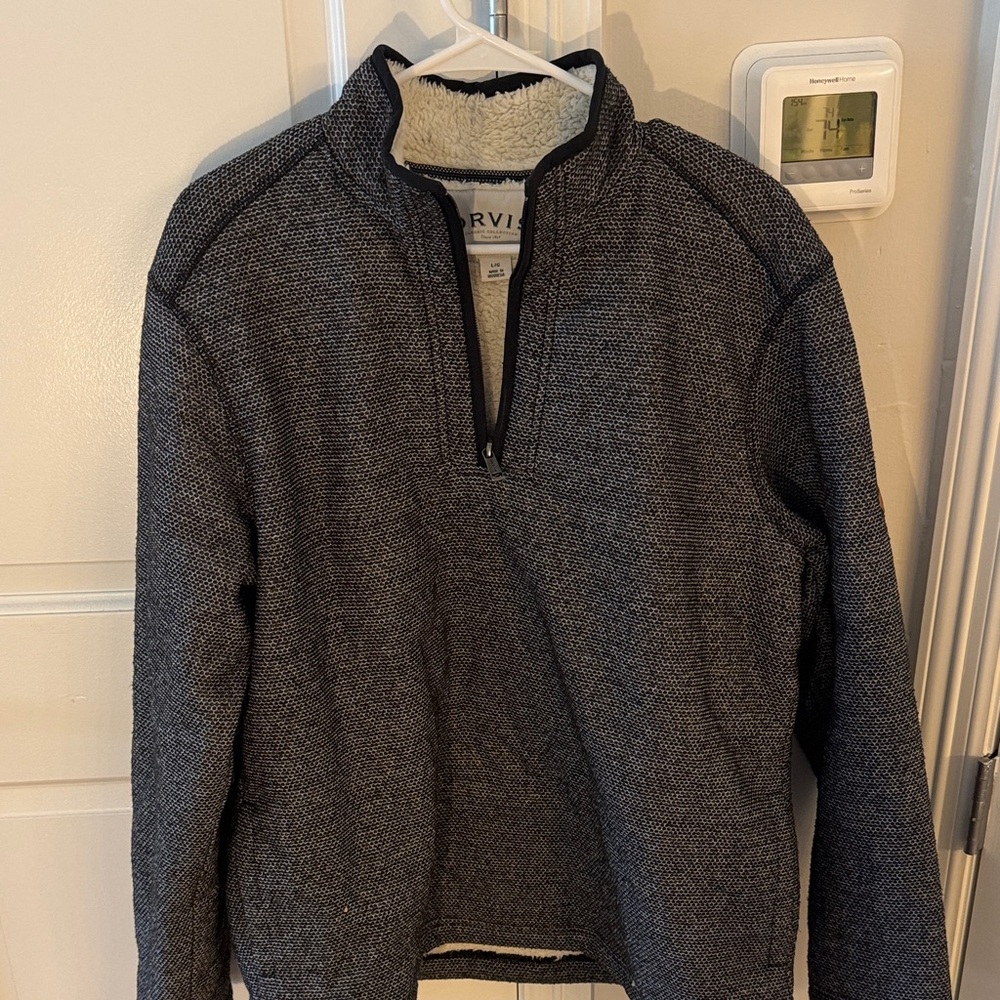 Orvis Men's Charcoal Zip-Up Sweater
